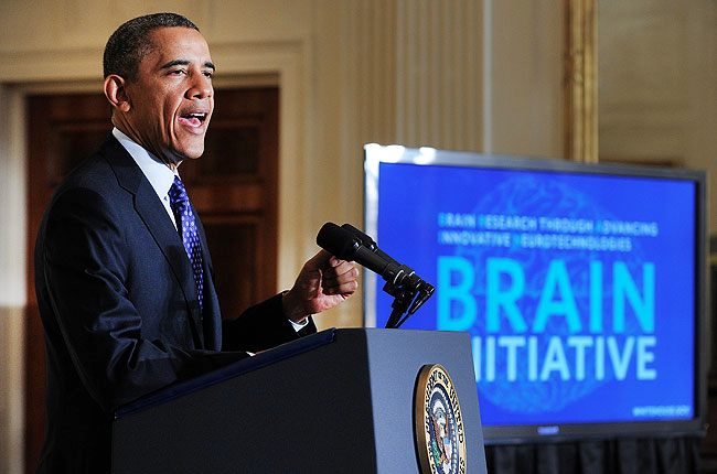 Obama announcing the BRAIN initiative